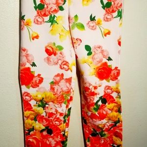 INCREDIBLE WOMEN'S VINTAGE 90'S CACHE COLORFUL FLORAL ROSES PRINT JEANS SIZE 2